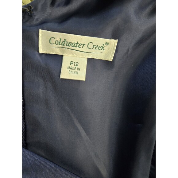 Cold Water Creek Fit And Flare Dress Navy & Floral Size 12P - Picture 7 of 8